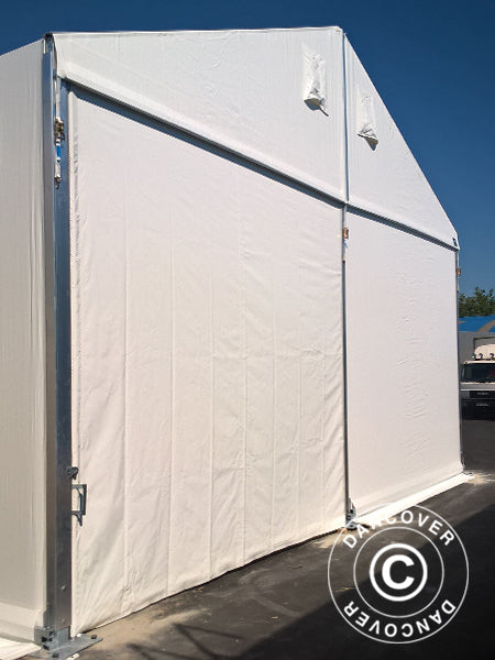 Industrial Storage Shelter Alu 12x12x5.42 m w/sliding gate, PVC, White