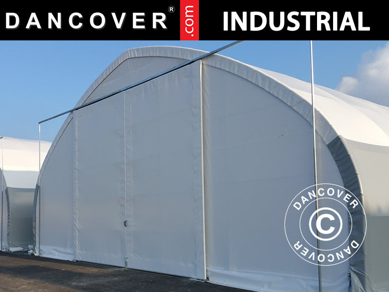Ladu tent, kaarhall 8x15x4,33m koos liugväravaga, PVC, Valge/Hall