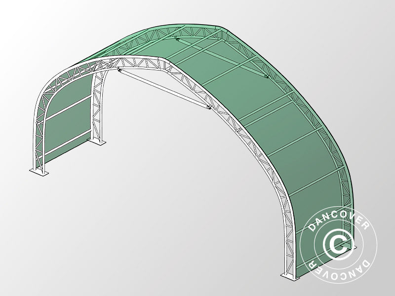 Extension 2 m for storage shelter, arched tent 12x16x5.88 m, PVC, Green