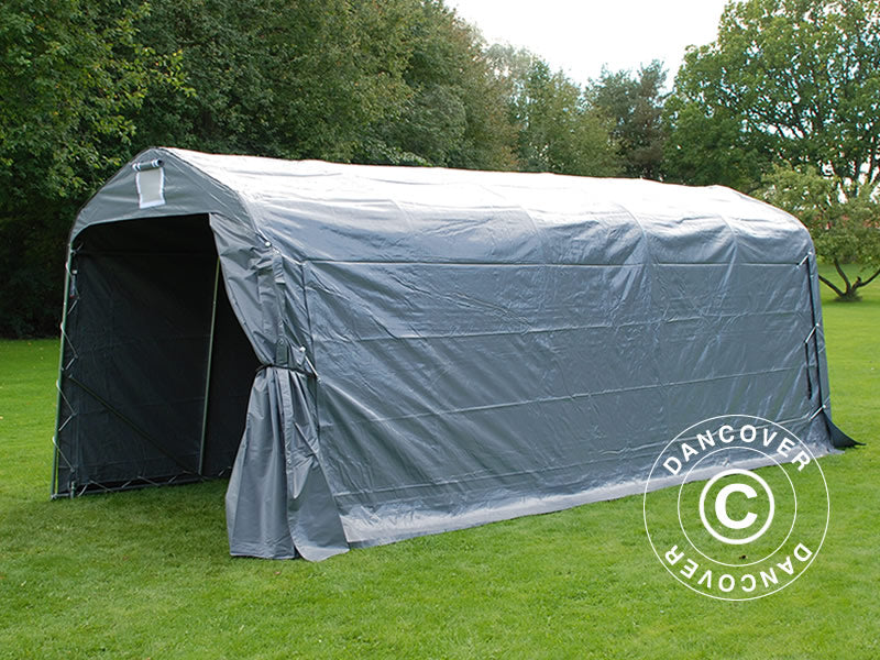 Sandėliavimo palapinė PRO 2,4x6x2,34m PVC, Pilka