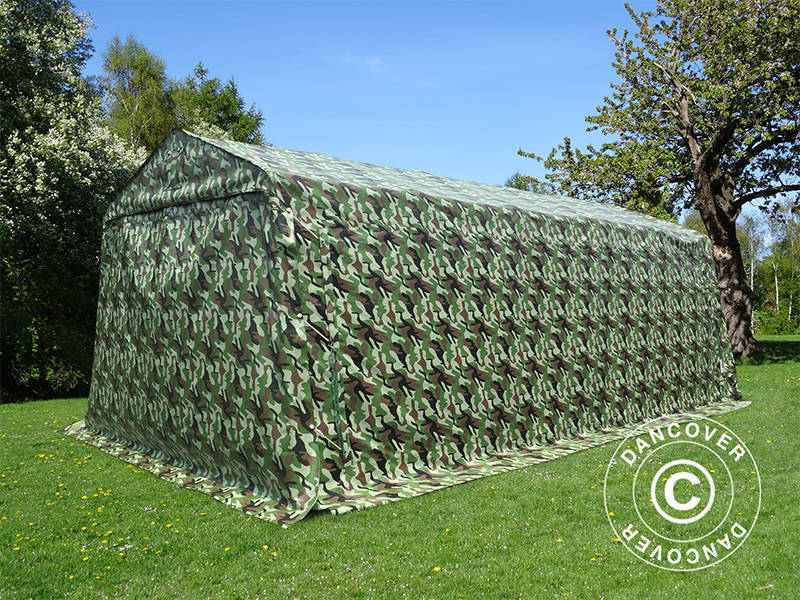 Zeltgarage PRO 3,3x6x2,4m PVC, Tarnfarbe