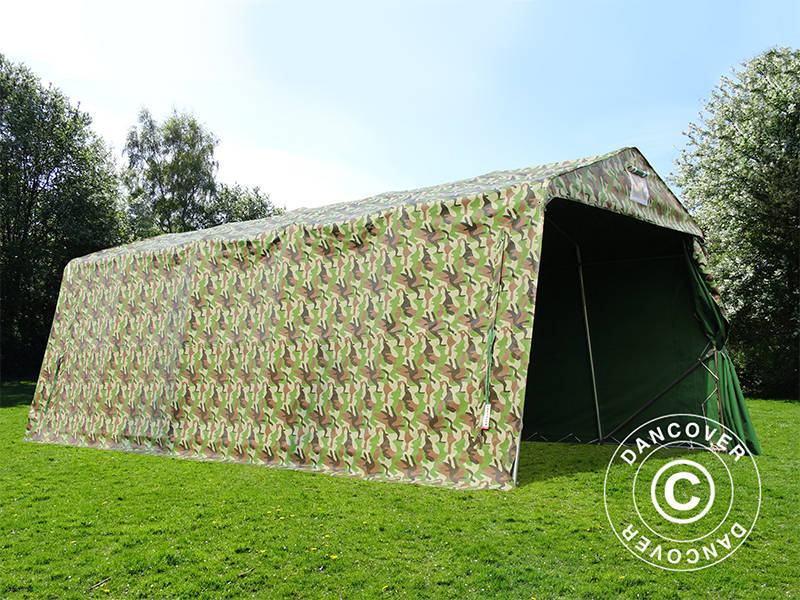 Zeltgarage PRO 3,3x6x2,4m PVC, Tarnfarbe