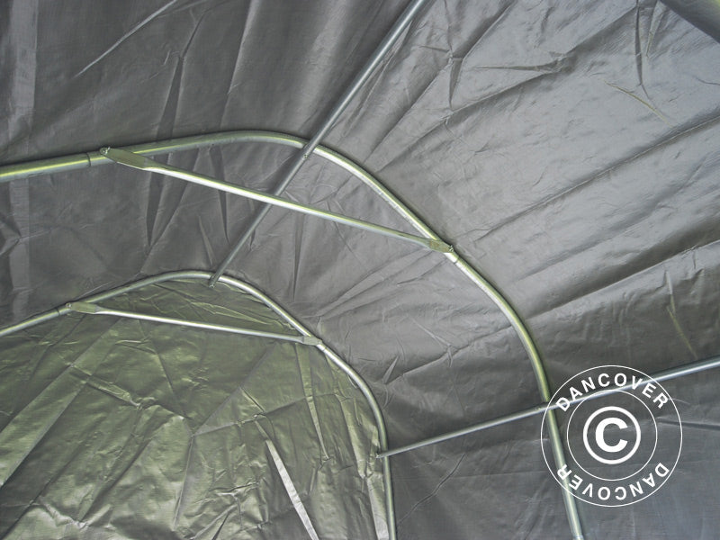 Tente de stockage PRO 2x2x2m PE, avec couverture de sol, Gris