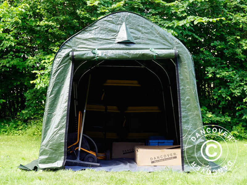 Skladišni šator PRO 2x3x2m PE, s pokrovom, Zelena/Siva