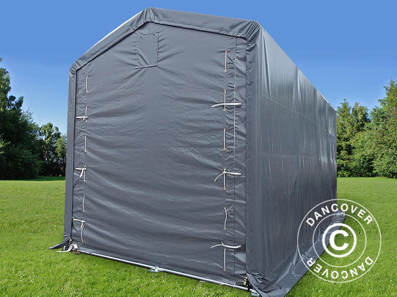 Capannone tenda PRO XL 3,5x8x3,3x3,94m, PVC, Grigio