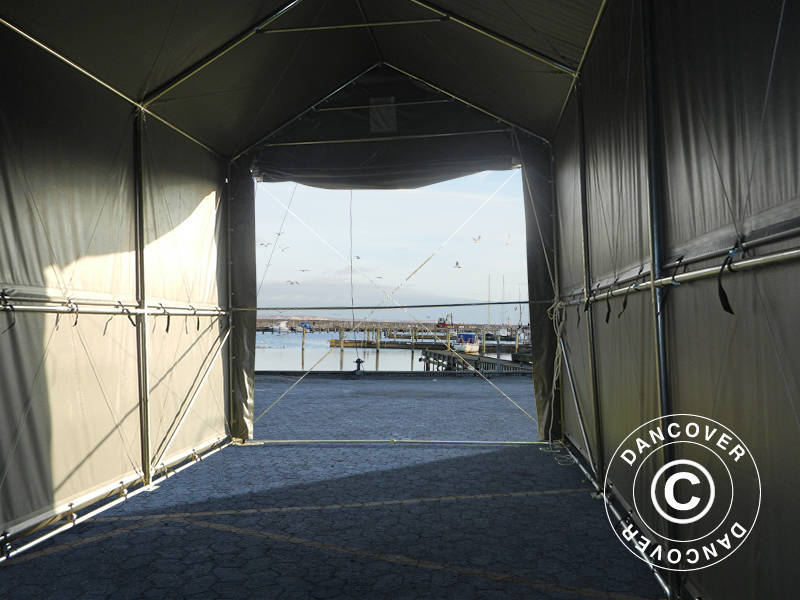 Noliktavas telts PRO XL 4x10x3,5x4,59m, PVC, Pelēks