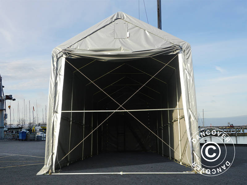 Storage shelter PRO XL 4x12x3.5x4.59 m, PVC, Grey