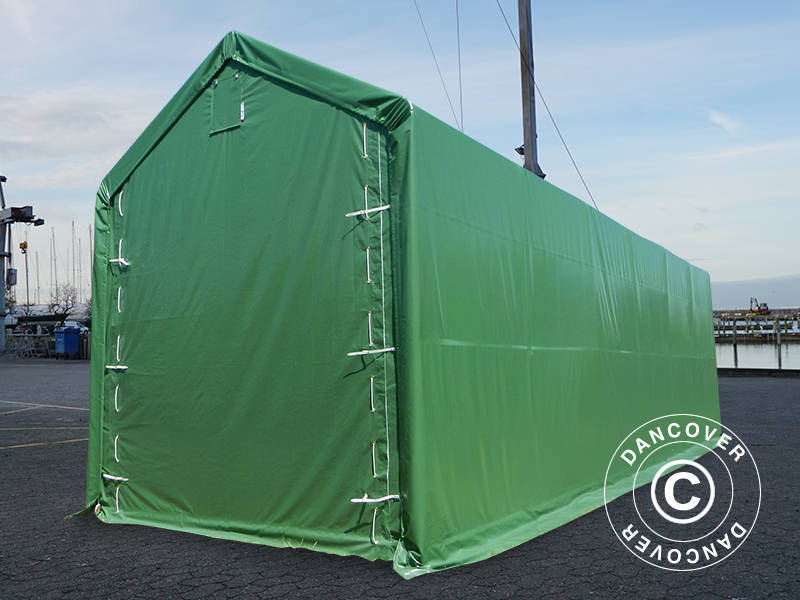 Noliktavas telts PRO XL 4x10x3,5x4,59m, PVC, Zaļš