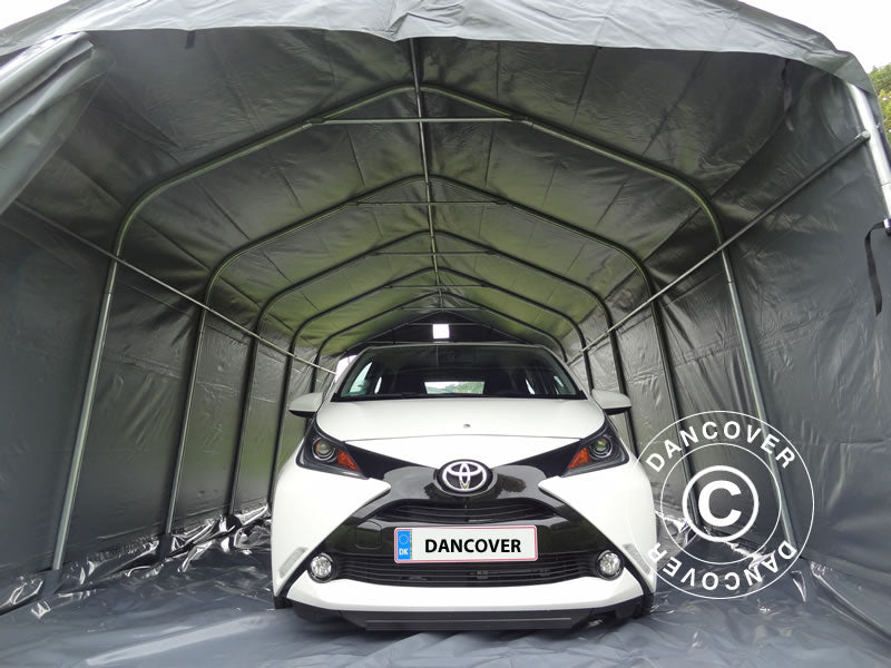 Tente abri garage PRO 3,6x7,2x2,68m PVC avec couvre-sol, Gris