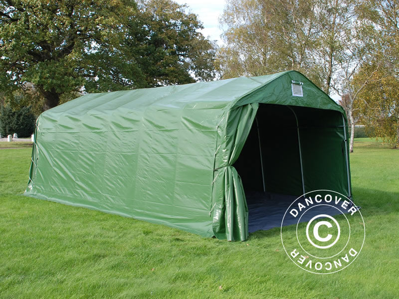 Tenda garage PRO 3,6x7,2x2,68m PVC con copertura del terreno, Verde