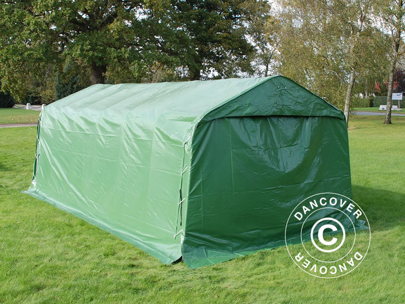 Portable garage PRO 3.6x7.2x2.68 m PVC with ground cover, Green