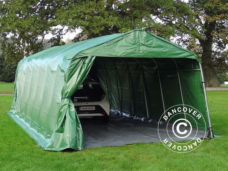 Portable garage PRO 3.6x8.4x2.7 m PVC with ground cover, Green