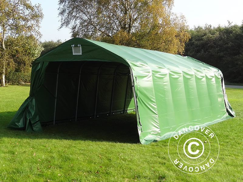 Livestock shelter 3.6x8.4x2.68 m, PVC, Green