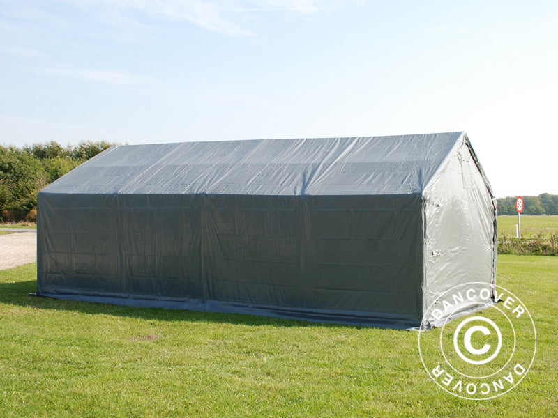 Storage shelter PRO 4x8x2x3.1 m, PVC, Grey