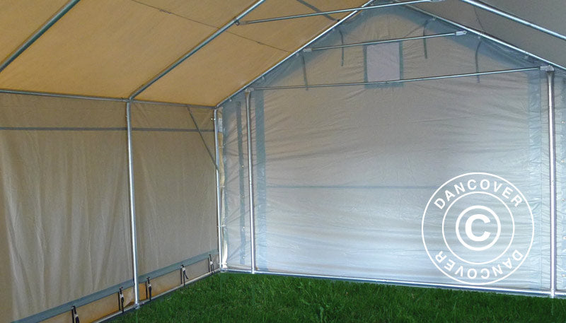 Storage shelter PRO 4x12x2x3.1 m, PVC, Grey