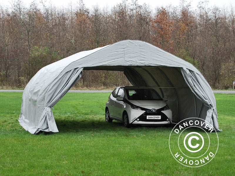 Pārvietojama dubulta Garāža 5,4x6x2,9m PVC, Pelēks