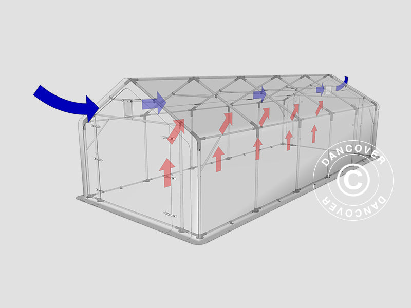 Skladišni šator PRO 4x10x2x3,1m, PVC, Siva