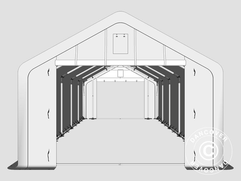 Storage shelter PRO 4x10x2x3.1 m, PVC, Grey