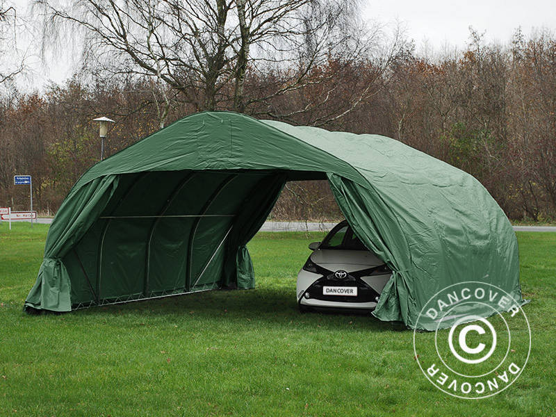 Portable double garage 5.4x6x2.9 m PVC, Green