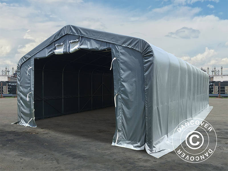 Storage shelter PRO 6x18x3.7 m PVC w/skylight, Grey