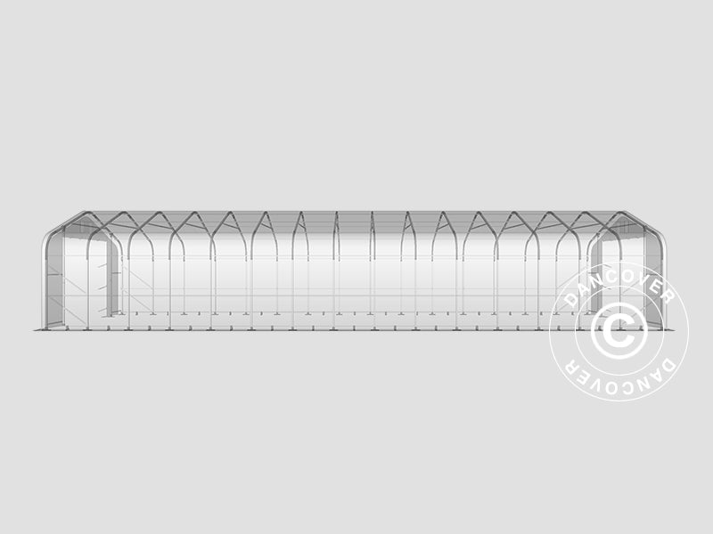 Skladišni šator PRO 6x18x3,7m PVC sa svodnim panelom, Zelena