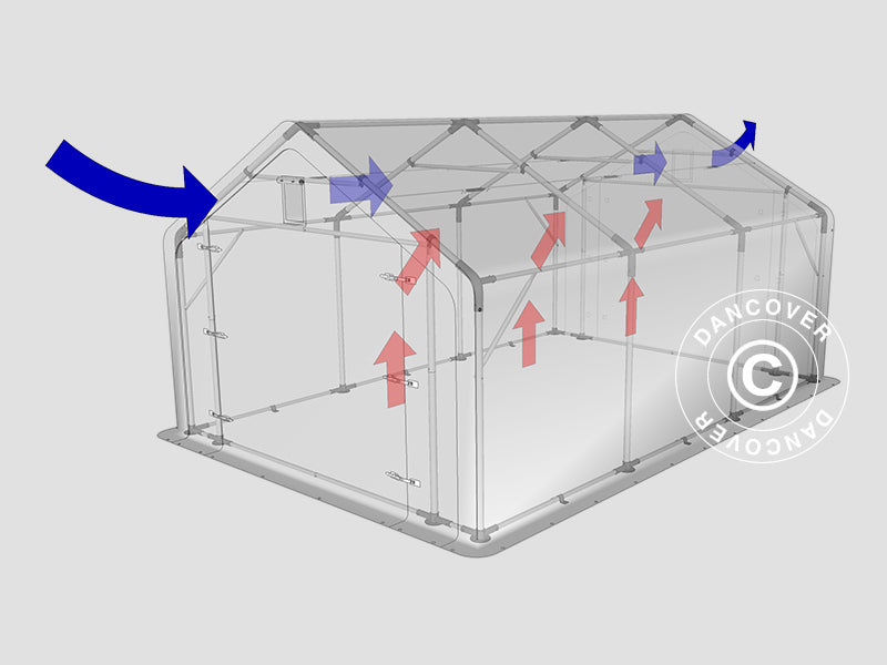 Sandėliavimo palapinė PRO 4x6x2x3,1m, PVC, Žalia