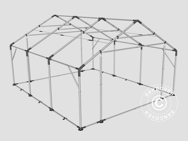 Lagerzelt PRO 5x6x2x3,39m, PVC, Grau