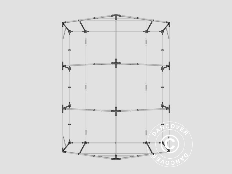 Skladišni šator PRO 5x6x2x3,39m, PVC, Siva