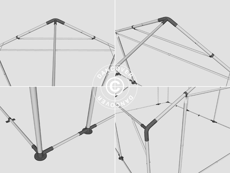 Storage shelter PRO 5x8x2.5x3.89 m, PVC, Green