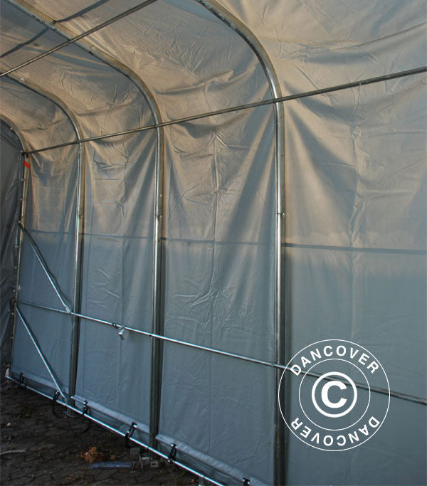 Storage shelter PRO 6x6x3.7 m PVC, Grey