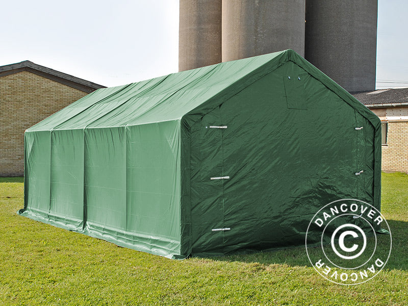 Storage shelter PRO 4x8x2x3.1 m, PVC, Green
