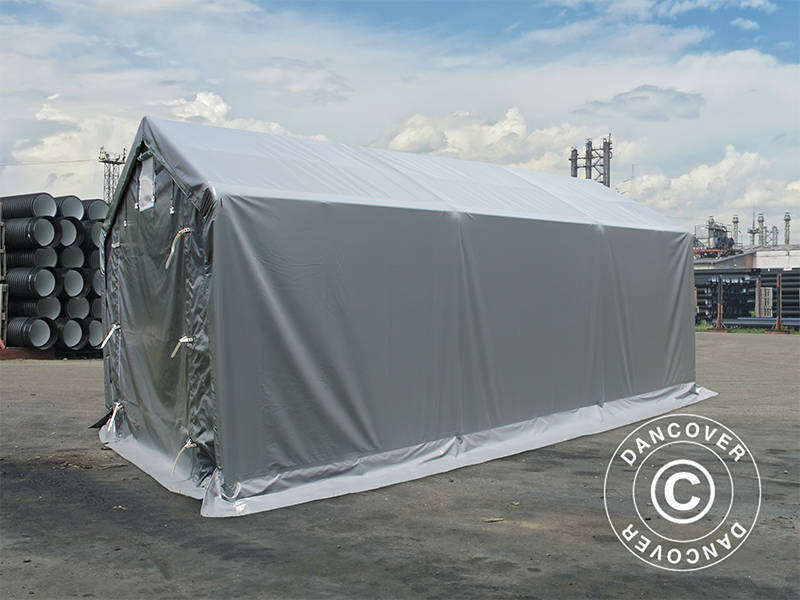 Capannone tenda PRO 3x6x2x2,82m, PVC, Grigio