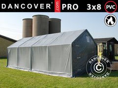 Lagerzelt PRO 3x8m PVC Grau – Jetzt bei Dancover kaufen