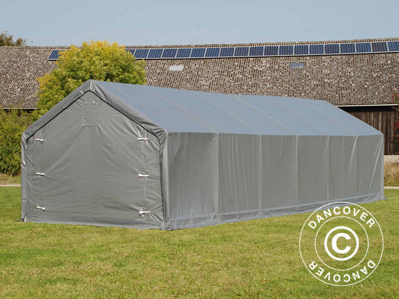 Tenda de armazenagem PRO 5x12x2x3,39m, PVC, Cinza