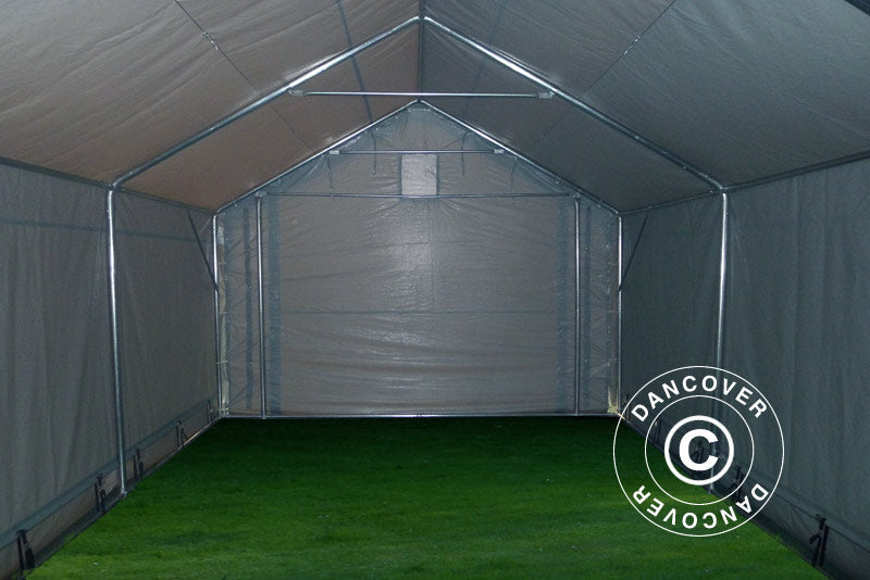 Tenda de armazenagem PRO 5x12x2x3,39m, PVC, Cinza