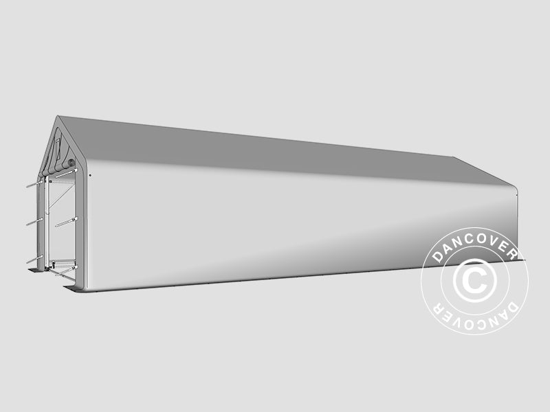 Tenda de armazenagem PRO 5x12x2x3,39m, PVC, Cinza
