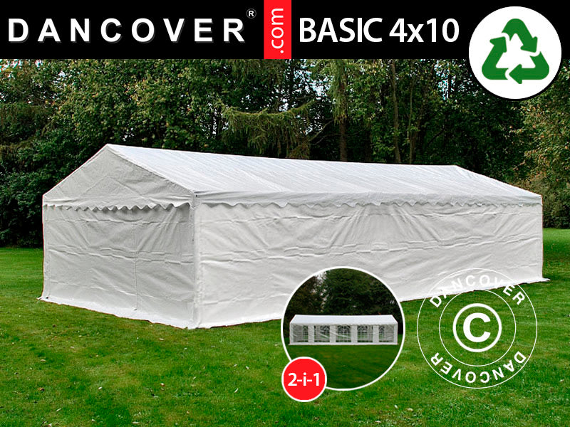 Tenda Magazzino Basic 2-in-1, 4x10m PE 700, Bianco