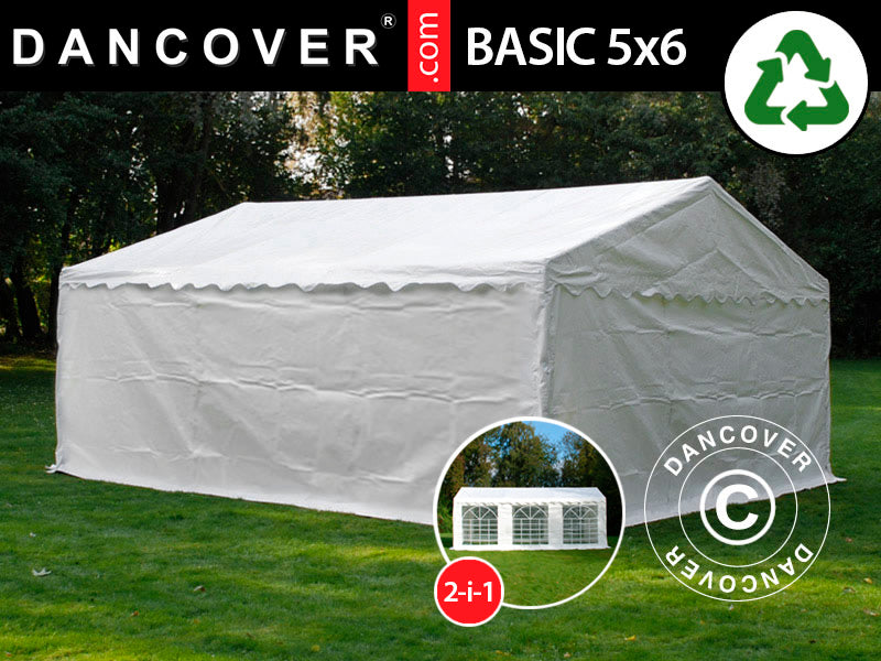 Tenda Magazzino Basic 2-in-1, 5x6m PE 700, Bianco