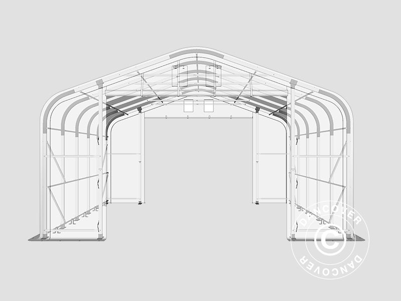 Storage shelter PRO 6x6x3.7 m, PE, Grey