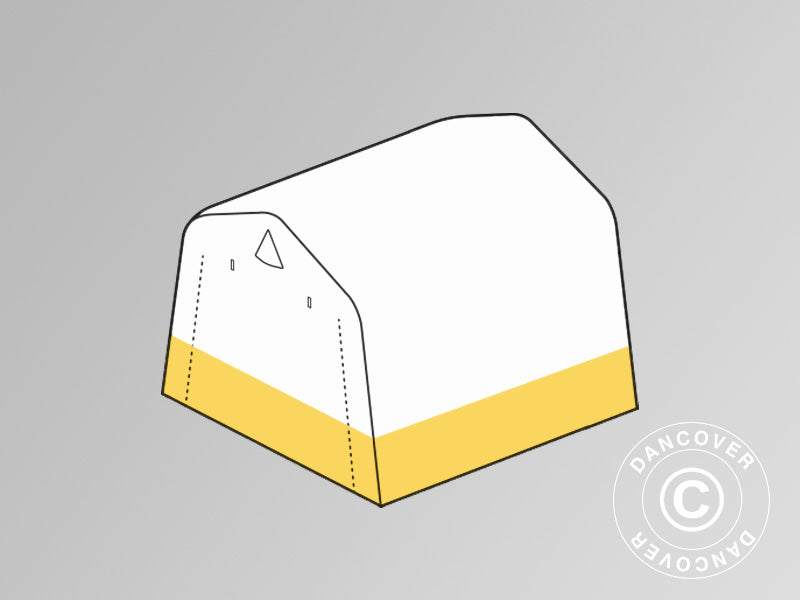 Copertura del tetto per tenda magazzino, tenda da lavoro PRO, 2x2x2m, PVC, Bianco/Giallo