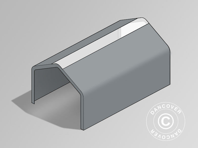 Copertura del Tetto per Capannone tenda PRO 8x12m PVC con pannello centrale, Grigio