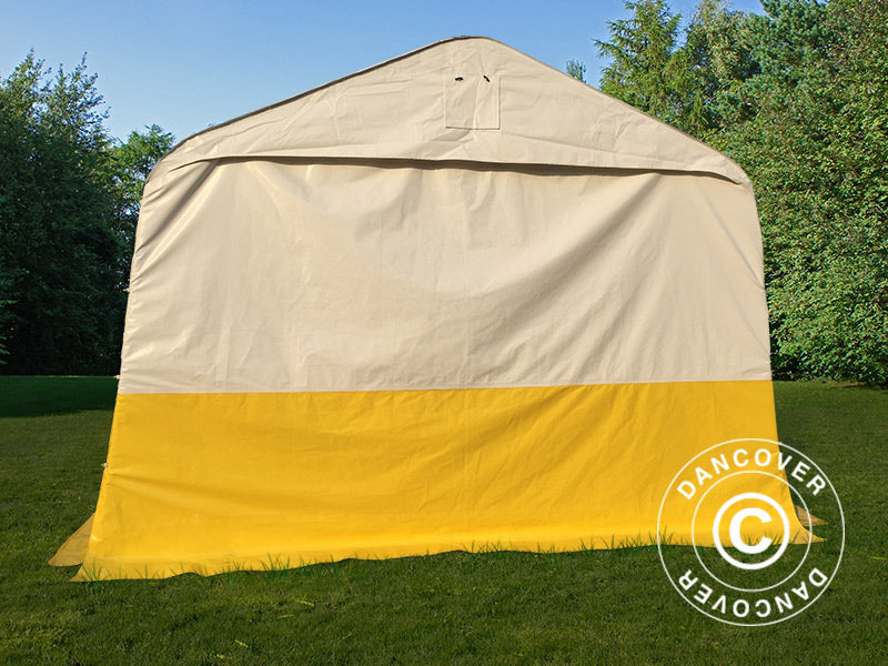 Storage work tent PRO 3.6x4.8x2.68 m, PVC, White/Yellow, Flame retardant