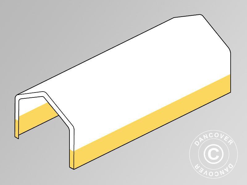 Copertura del tetto per tenda magazzino, tenda da lavoro PRO, 5x10m, PVC, Bianco/Giallo