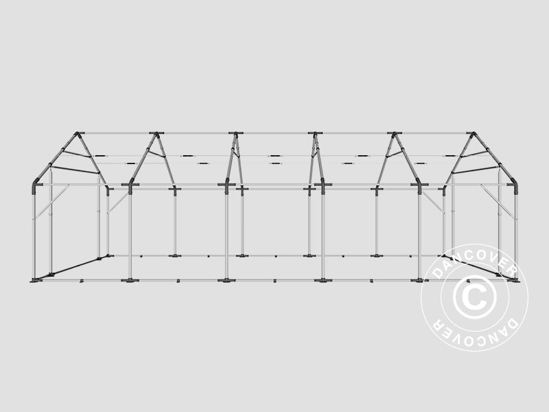 Lagerzelt PRO 5x10x2x3,39m, PE, Grau