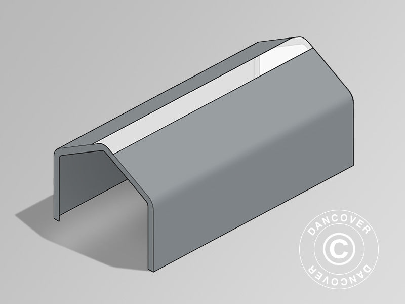 Copertura del Tetto per Capannone tenda PRO 6x12m PVC con pannello centrale, Grigio