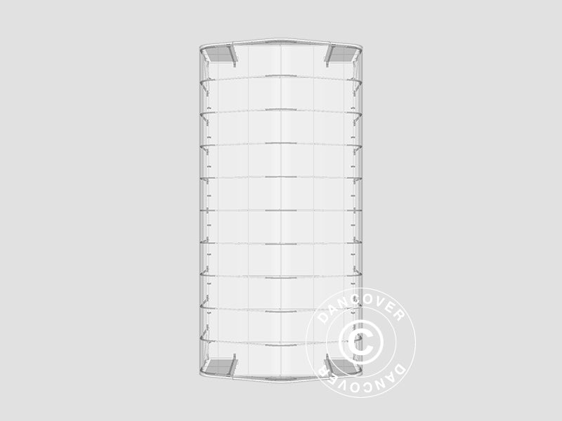 Sandėliavimo palapinė PRO 6x12x3,7m PVC su stoglangiu, Pilka
