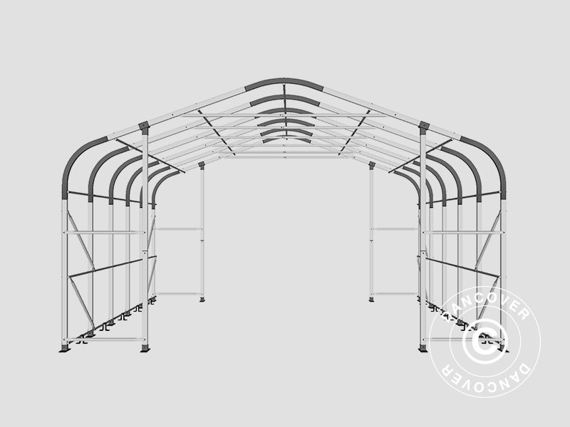 Skladišni šator PRO 8x12x5,2m, PVC sa svodnim panelom, Zelena