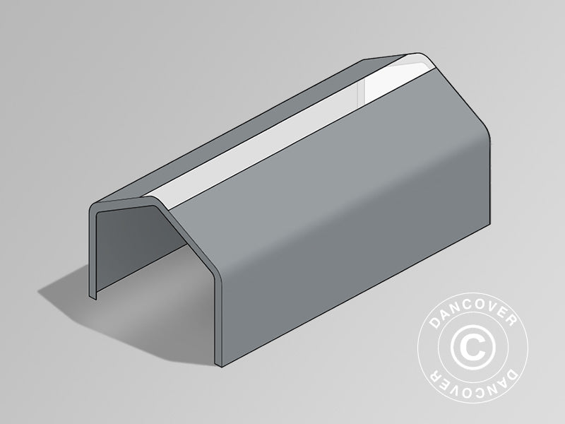 Dachplane für Lagerzelt PRO 7x14m PVC mit Dachfenster, grau
