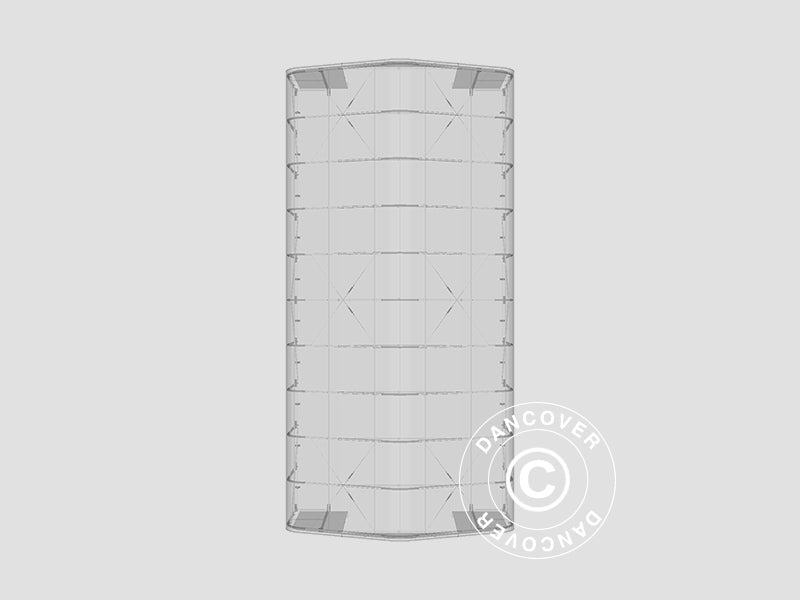 Carpa grande de almacén PRO 7x14x3,8m PVC con panel tragaluz de techo, Gris