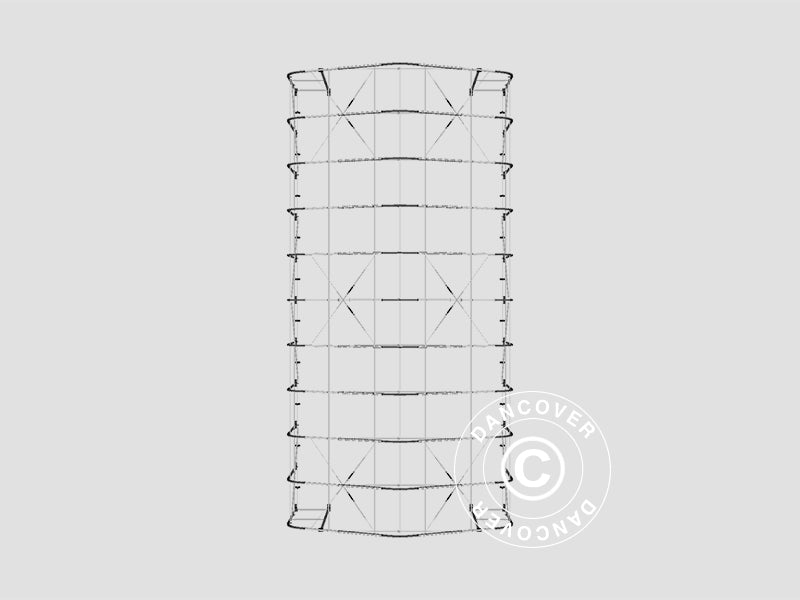 Carpa grande de almacén PRO 7x14x3,8m PVC con panel tragaluz de techo, Gris